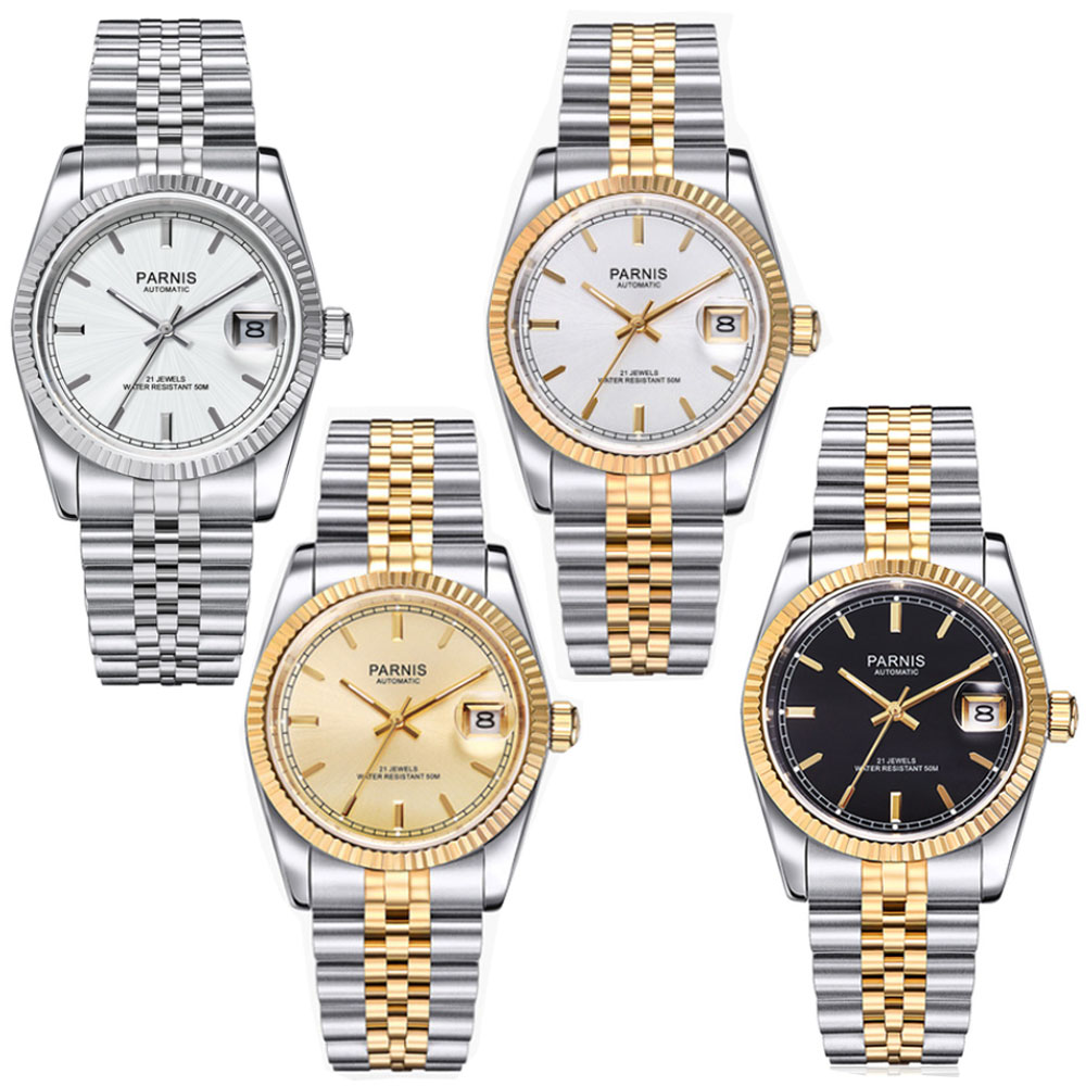 Rolex Watch Datejust - Parnis 36 mm Herren-Automatikuhr Miyota 8215,