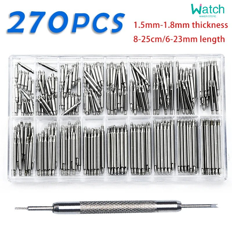 Spring Bar Tool Set - 270 teile/satz Edelstahl Federstege Durchmesser 1,5mm/1,8mm