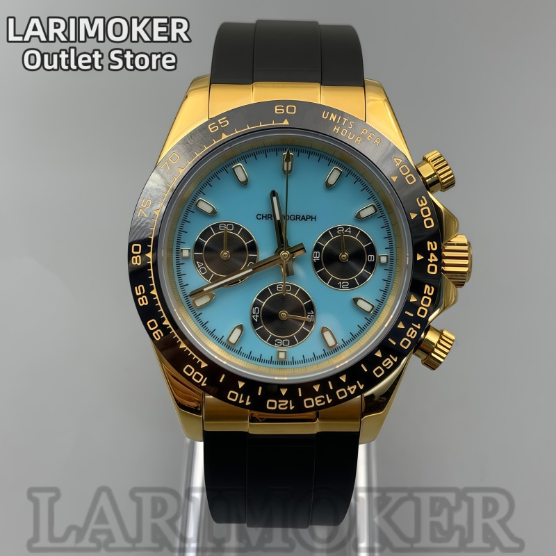 Rubber Strap Diver - LARIMOKER 39 mm Herren-Sportuhr, VK63-Uhrwerk, Quarzuhr,