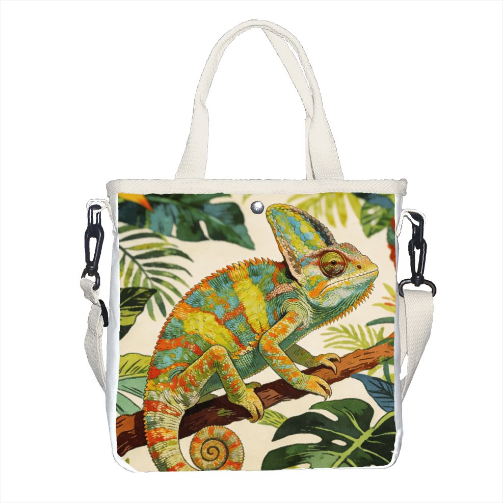 Tropic Strap Vintage - Vintage Botanische Chamäleon-Tragetasche, Verstellbarer Riemen Tropische