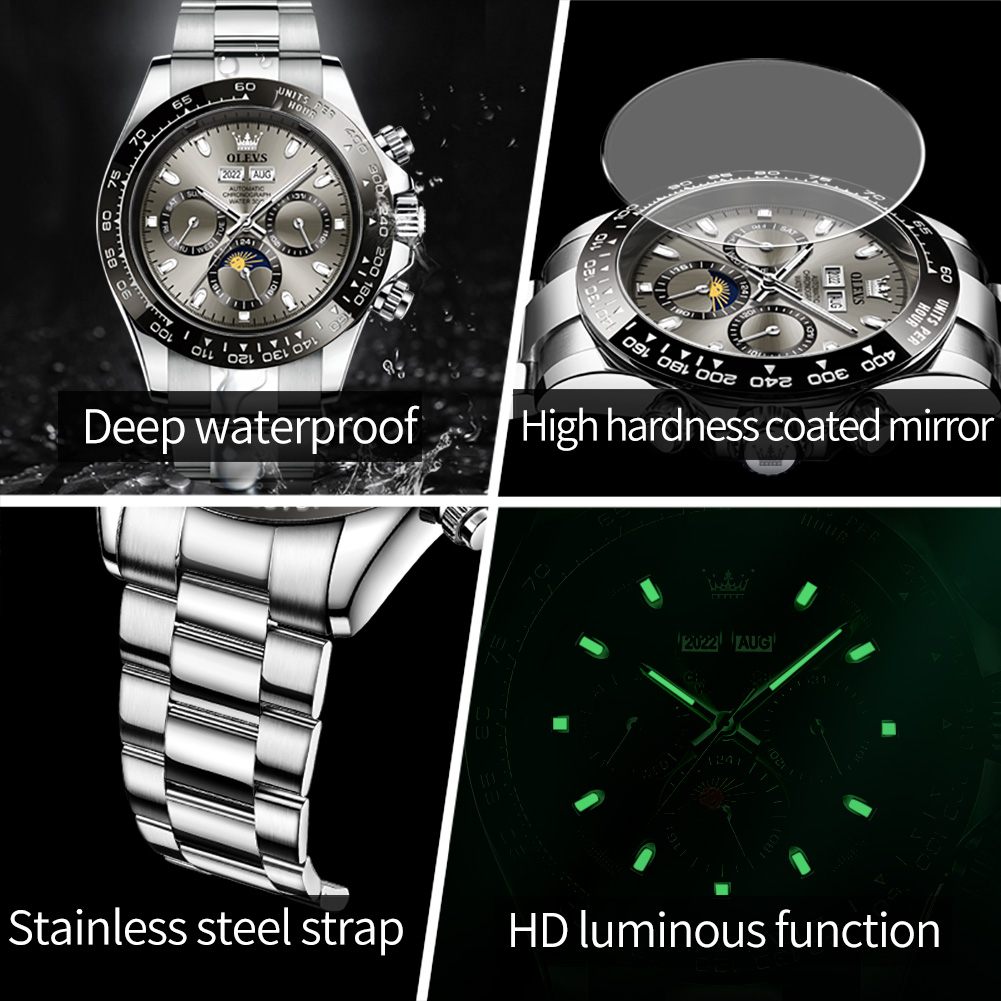 OLEVS 6654 Luxus-Herrenuhr, Ch – Omega Watch Seamaster Bewertung und Preis