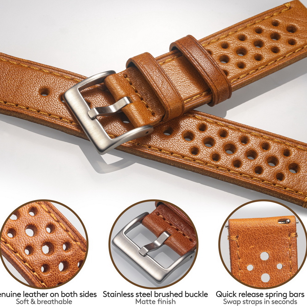 Hemsut Rindsleder-Uhrenarmband – Leather Strap Quick Release Bewertung und Preis